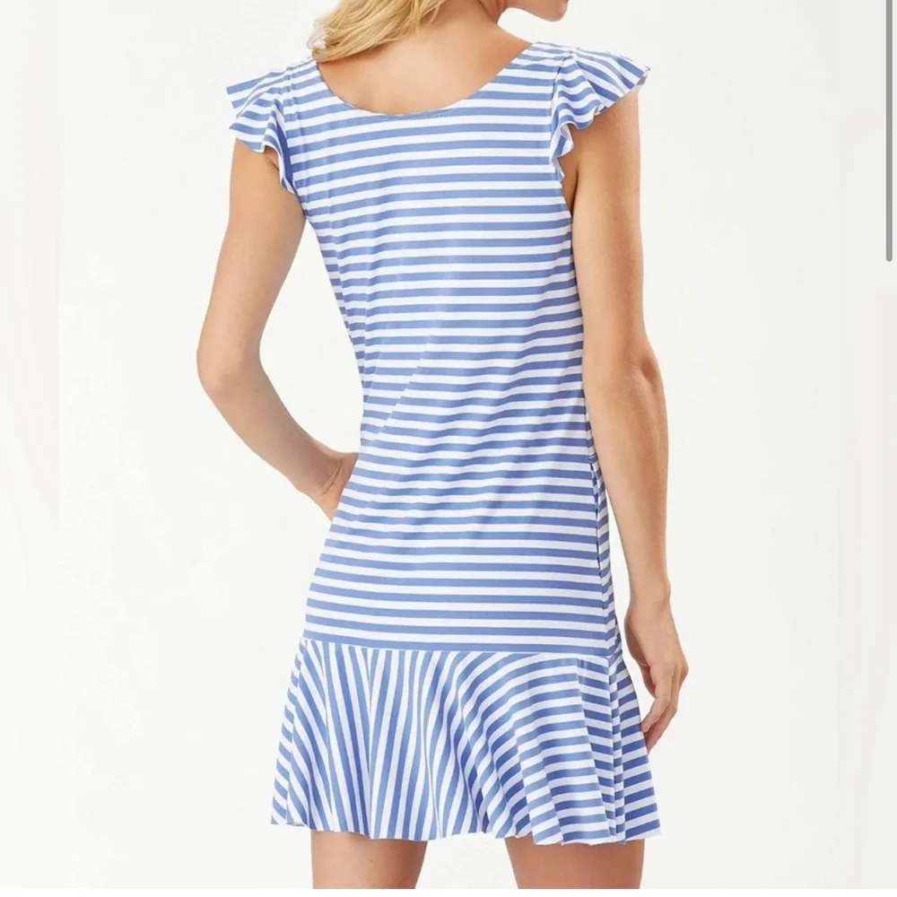Tommy Bahama Blue and White Striped Swim Coverup Dress - Picture 2 of 11